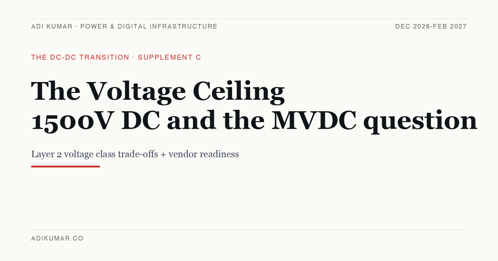 The Voltage Ceiling: 1500V DC and the MVDC question