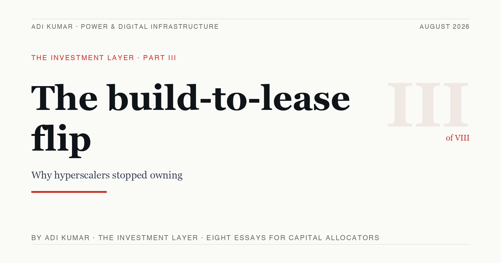 The build-to-lease flip
