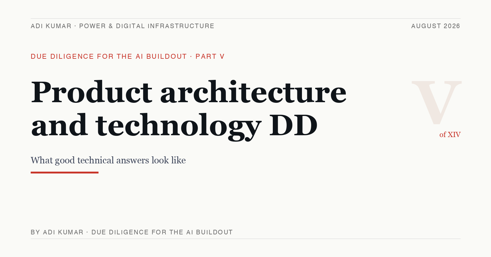 Product architecture and technology DD