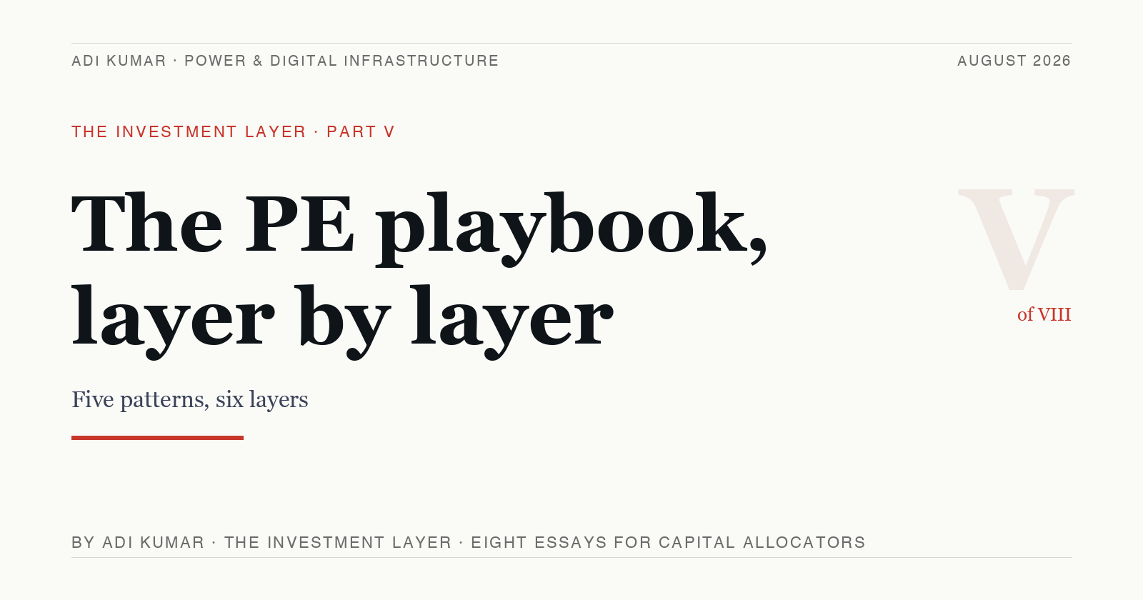 The PE playbook, layer by layer
