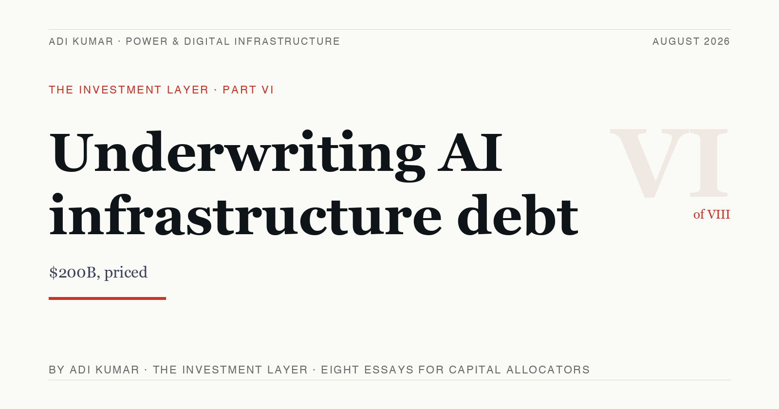 Underwriting AI infrastructure debt