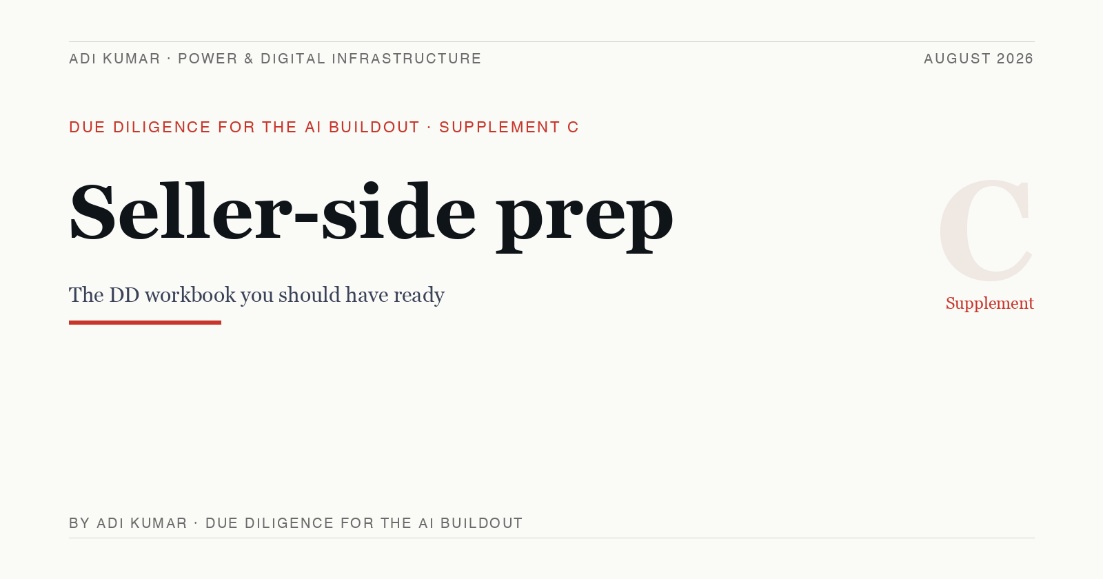Seller-side prep: the DD workbook you should have ready